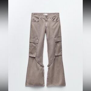 Zara Taupe Cargo Trousers